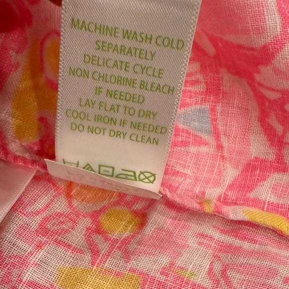 Lilly Pulitzer Sleeveless Dress Size Small Pink Yellow Linen Sundress - Picture 9 of 11